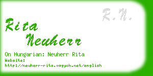 rita neuherr business card